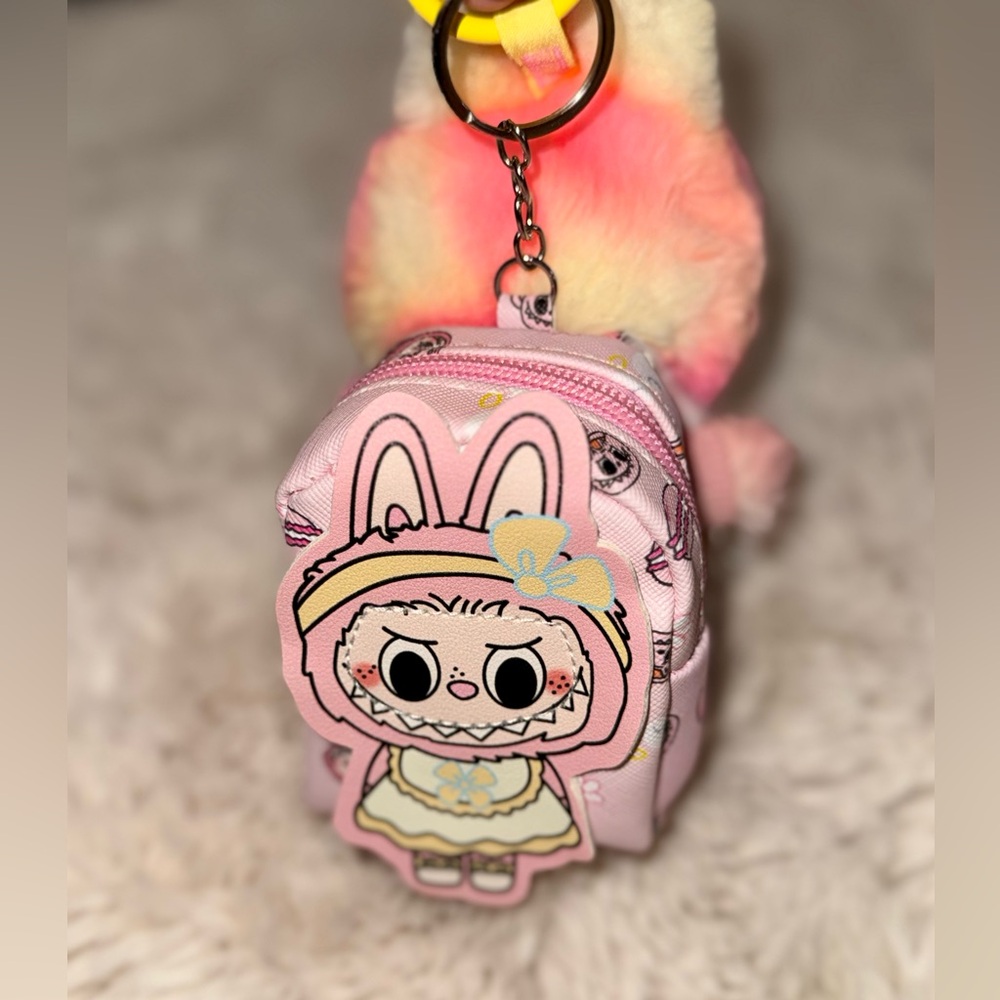 Labubu Accessories, Doll Mini Backpack or bag keychain for AirPods, coin purse